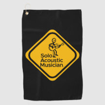 Solo Acoustic Musician Golf Towel Yellow Logo