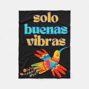 Solo Buenas Vibras - Positive Spanish Colorful Mex Fleece Blanket