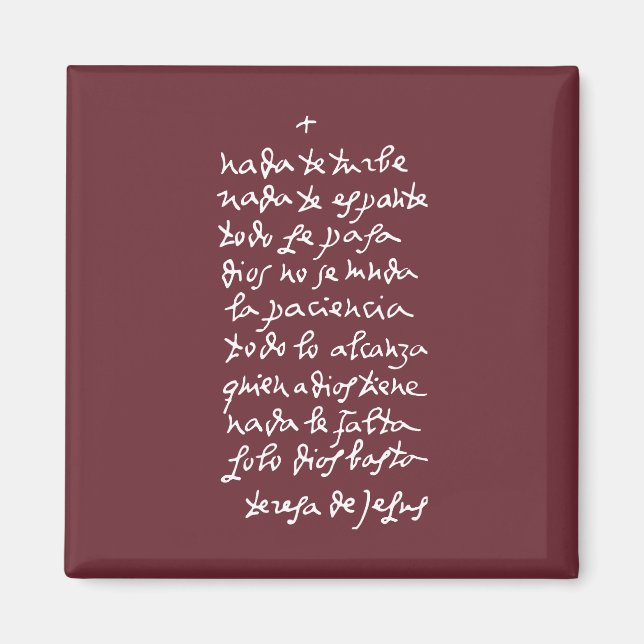 Solo Dios basta (Let nothing disturb thee) Magnet (Front)