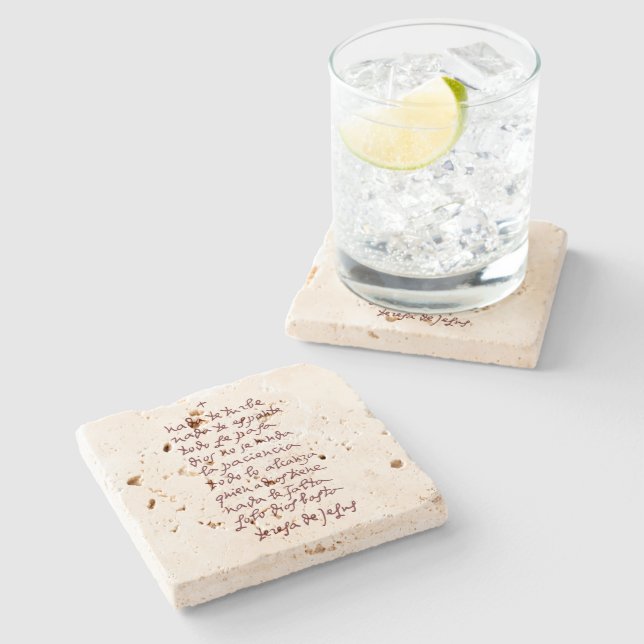 Solo Dios basta (Let nothing disturb thee) Stone Coaster (Side)
