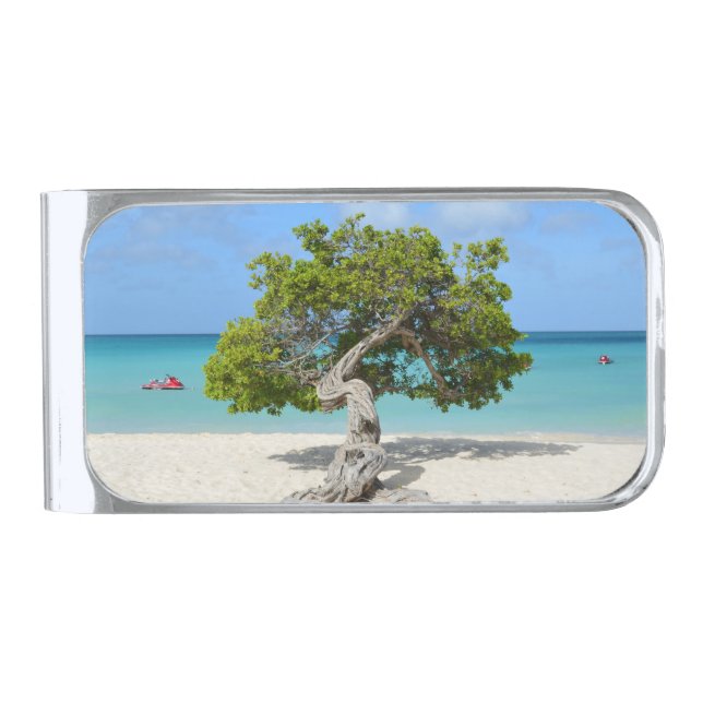 Solo Divi Divi Tree in Aruba Silver Finish Money Clip (Front)