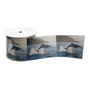 Solo Dolphin Wave Dancer, Satin Ribbon