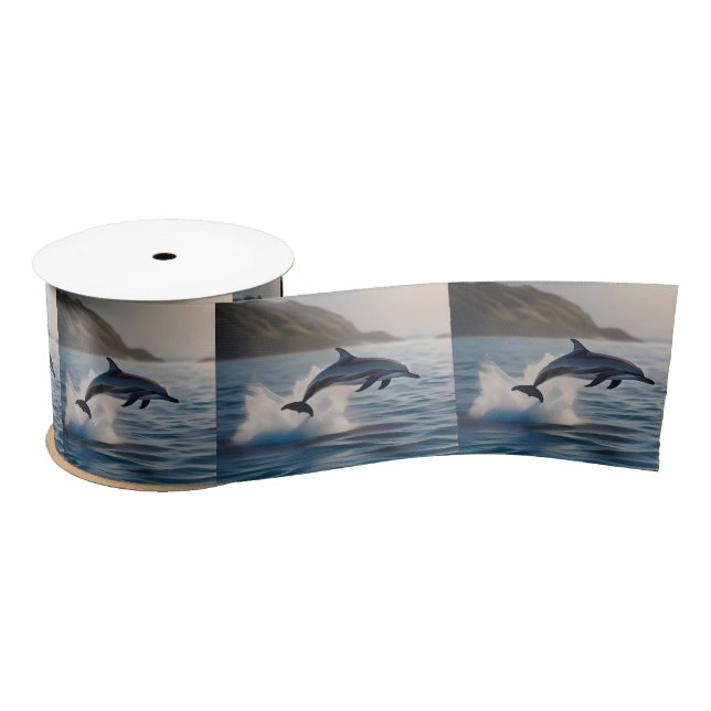 Solo Dolphin Wave Dancer, Satin Ribbon (Spool)