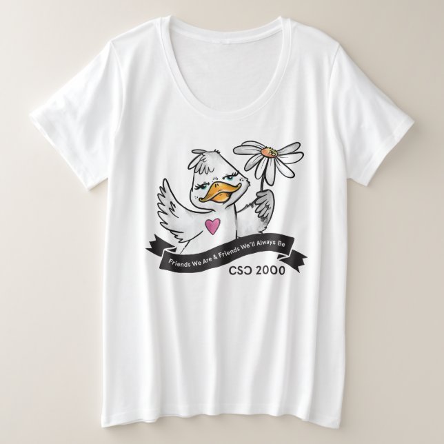 Solo Ducky Pattern Plus Size T-Shirt (Design Front)