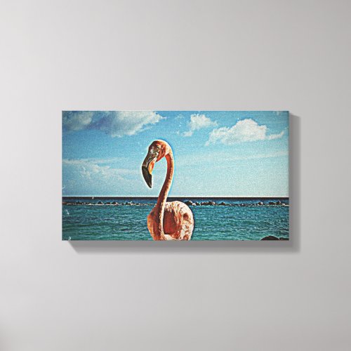 Solo flamingo vintage photo HFPHOT71 Canvas Print