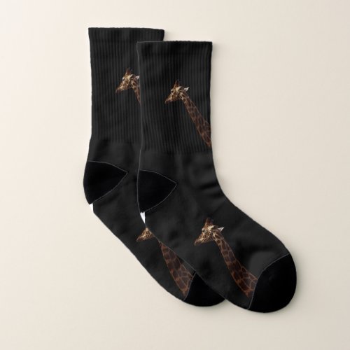 Solo Giraffe On Black Socks