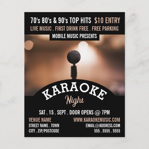 Solo Microphone Karaoke Event Advertising Flyer