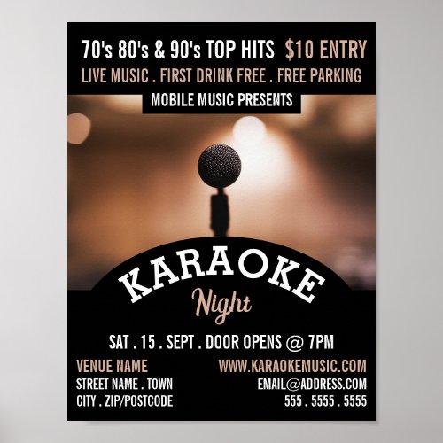Solo Microphone Karaoke Event Advertising Poster
