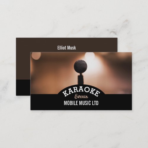 Solo Microphone Karaoke Event Organizer Business Card