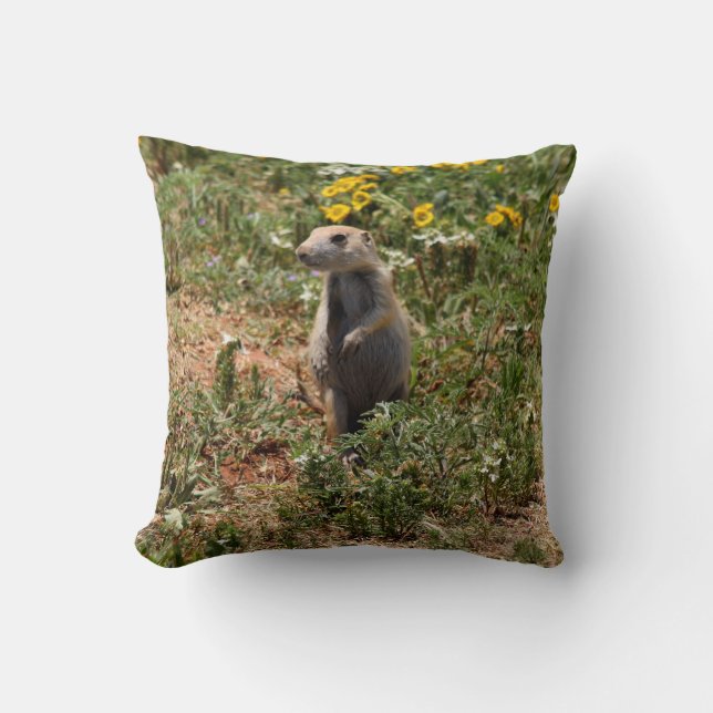 Solo Prairie Dog Throw Pillow (Front)
