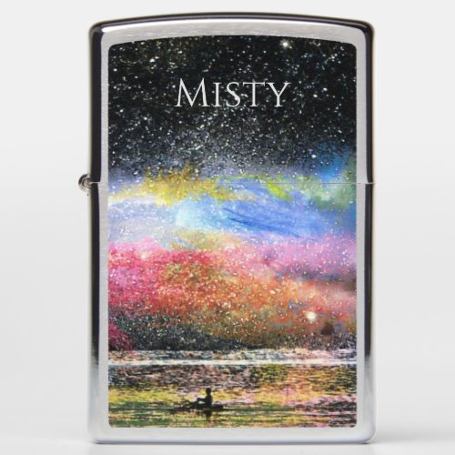 Solo Rowing on River Personalized Name  Zippo Lighter