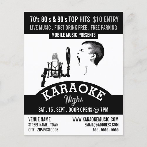 Solo Singer Karaoke Event Advertising Flyer