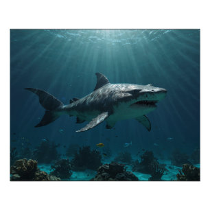 Solo Swimming Shark Poster