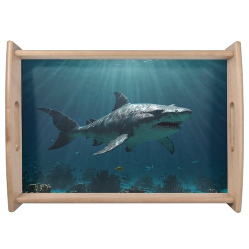 Solo Swimming Shark  Serving Tray