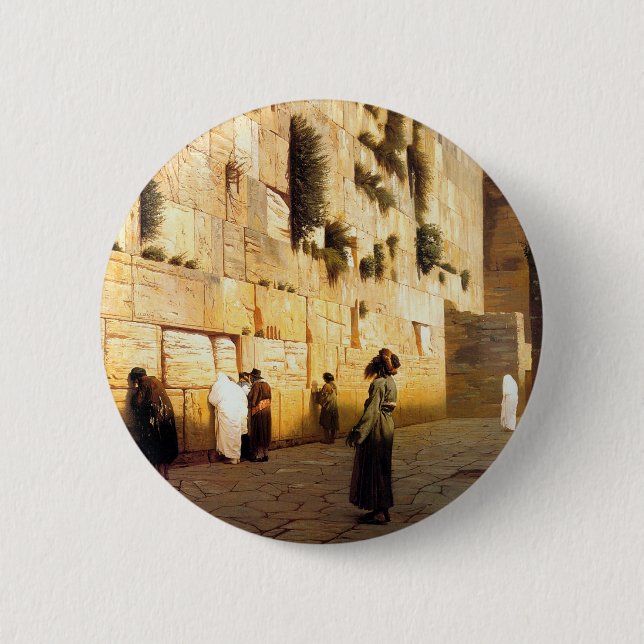 Soloman's Wall Jerusalem, Jean-Leon Gerome Button (Front)
