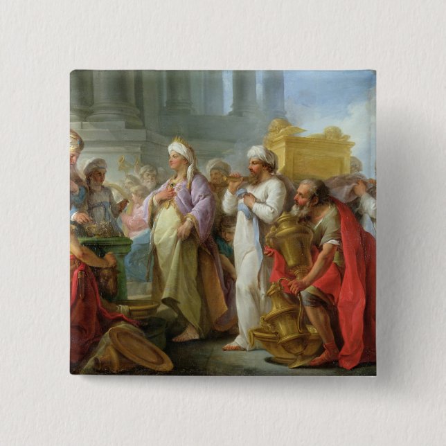 Solomon Before the Ark of the Covenant, 1747 Pinback Button (Front)