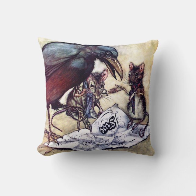 Solomon Caw and Assistants Throw Pillow (Front)
