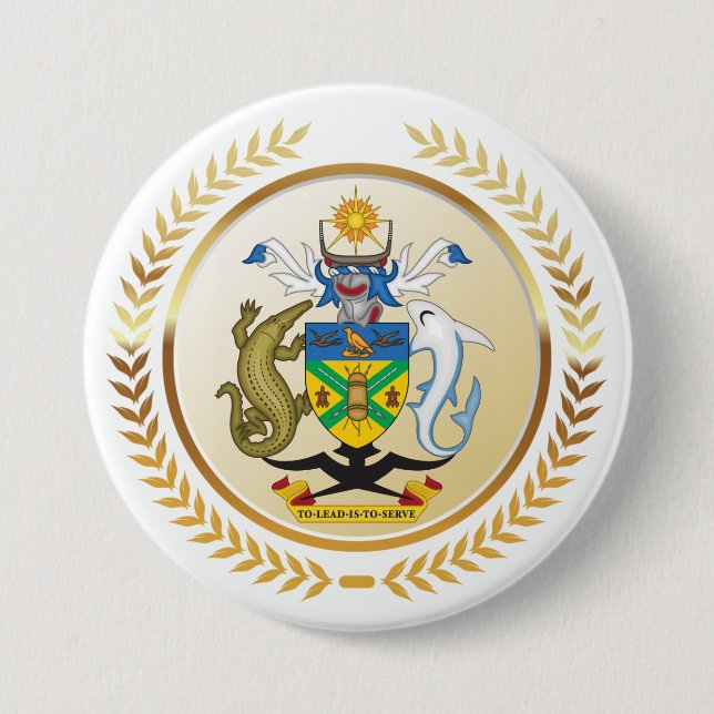 Solomon Islands Coat of Arms Button (Front)