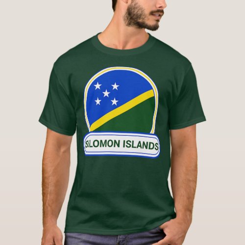 Solomon Islands Country Badge Solomon Islands Flag T_Shirt