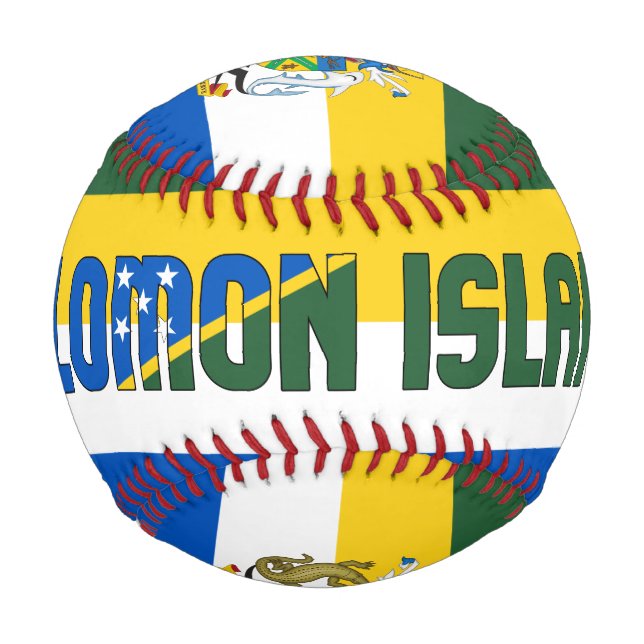 Solomon Islands Flag and Coat of Arms Patriotic Baseball (Front)