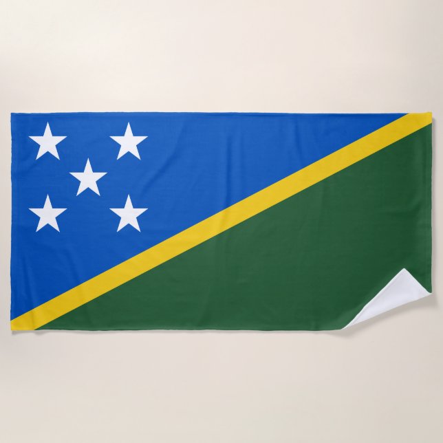 Solomon Islands Flag Beach Towel (Front)