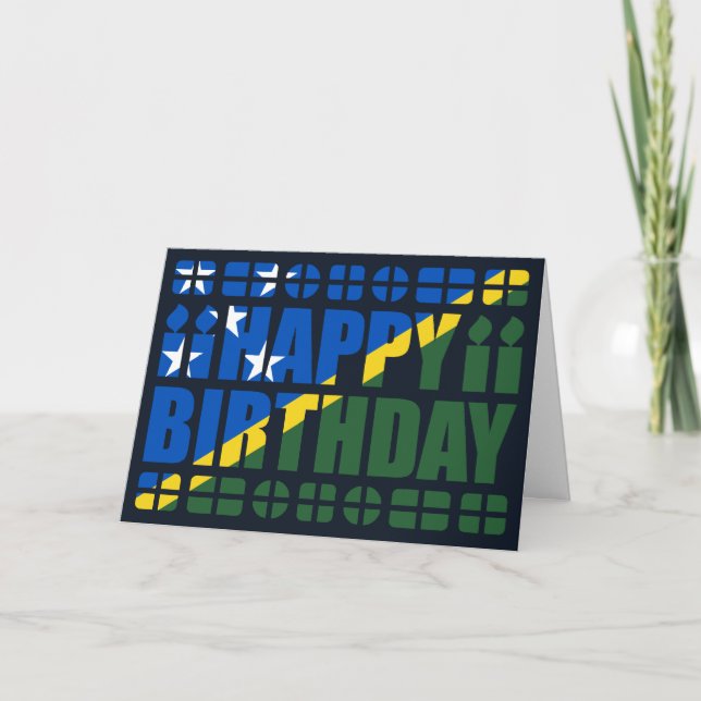 Solomon Islands Flag Birthday Card (Front)
