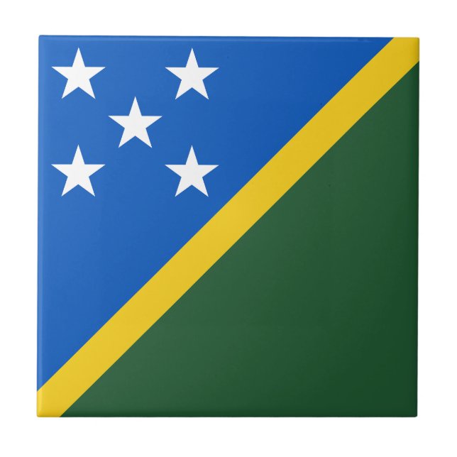 Solomon Islands Flag Ceramic Tile (Front)