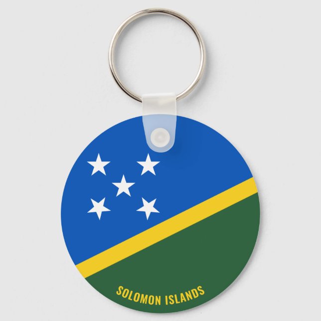 Solomon Islands Flag Charming Patriotic Keychain (Front)