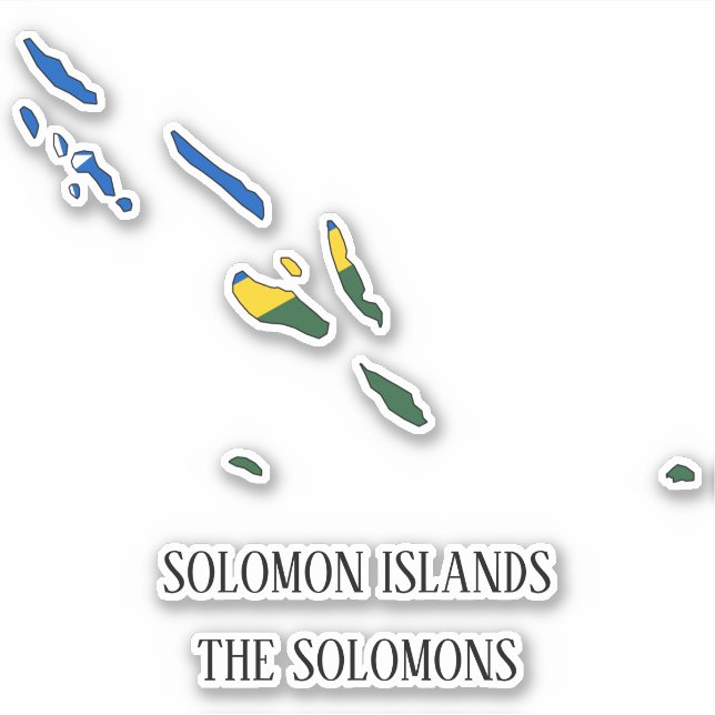 Solomon Islands Flag Charming Patriotic Map Sticker (Front)