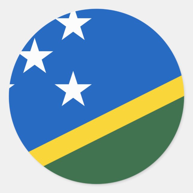 Solomon Islands Flag Classic Round Sticker (Front)