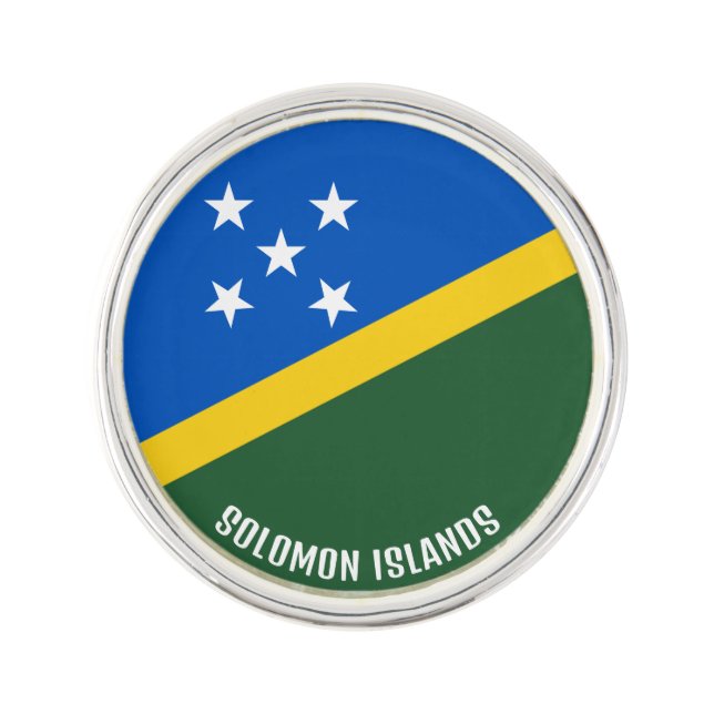 Solomon Islands Flag Elegant Patriotic Lapel Pin (Front)