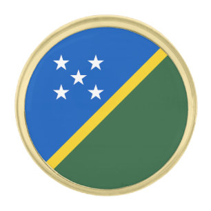 Solomon Islands Flag Gold Finish Lapel Pin