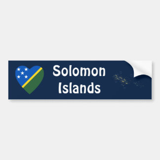 Solomon Islands Flag Heart + Map Bumper Sticker