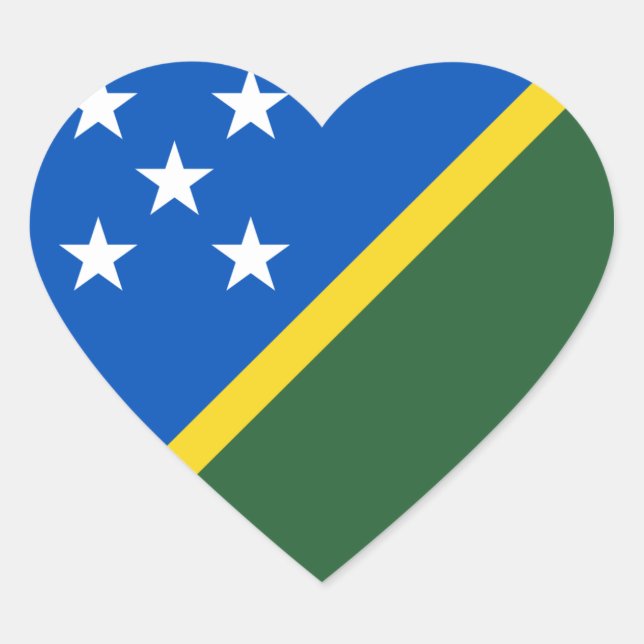 Solomon Islands Flag Heart Sticker (Front)