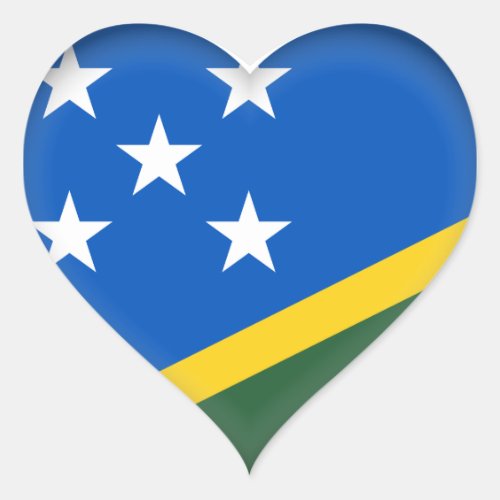 Solomon Islands Flag Heart Sticker