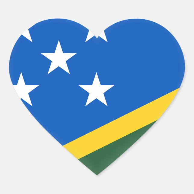 Solomon Islands Flag Heart Sticker (Front)