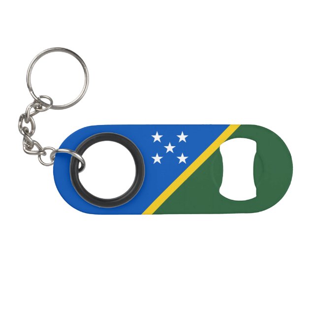 Solomon Islands Flag Keychain Bottle Opener (Front (Horizontal))