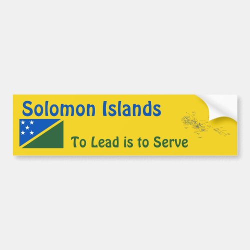 Solomon Islands Flag  Map Bumper Sticker