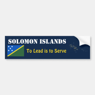 Solomon Islands Flag + Map Bumper Sticker