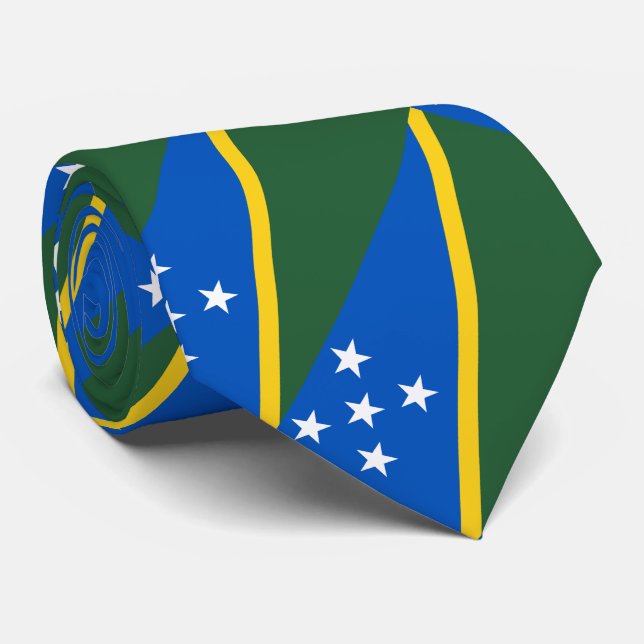 Solomon Islands Flag Neck Tie (Rolled)