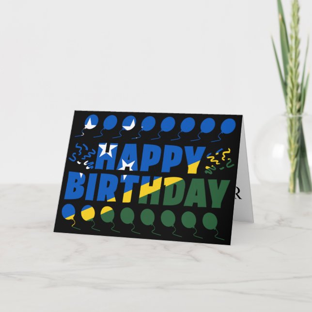 Solomon Islands Flag Patriotic Birthday Card (Front)