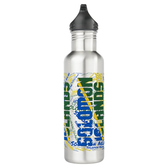 Solomon Islands Flag Patriotic Stainless Steel Water Bottle (Right)