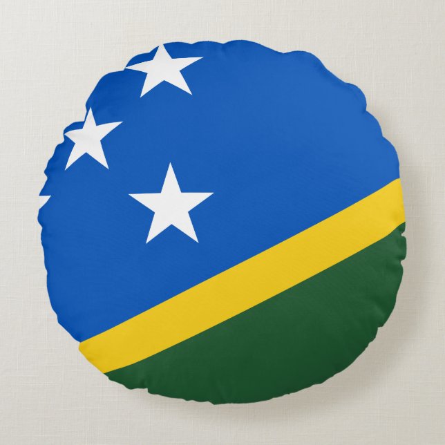 Solomon Islands Flag Round Pillow (Front)
