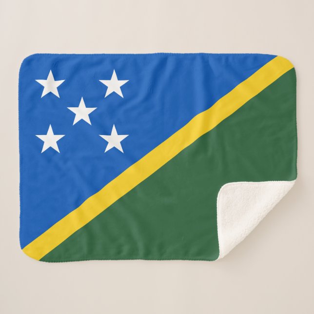 Solomon Islands Flag Sherpa Blanket (Front (Horizontal))