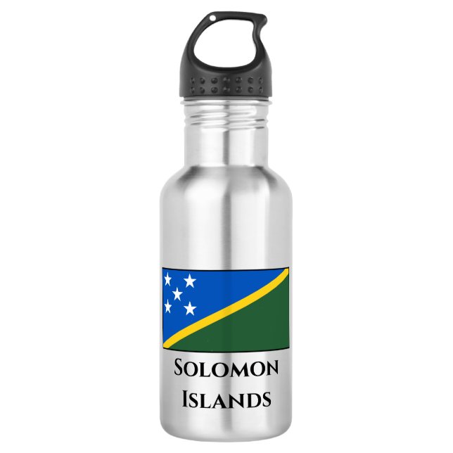 Solomon Islands Flag Stainless Steel Water Bottle (Front)