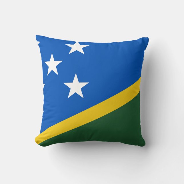 Solomon Islands Flag Throw Pillow (Front)