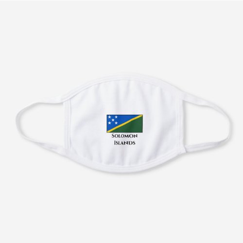 Solomon Islands Flag  White Cotton Face Mask