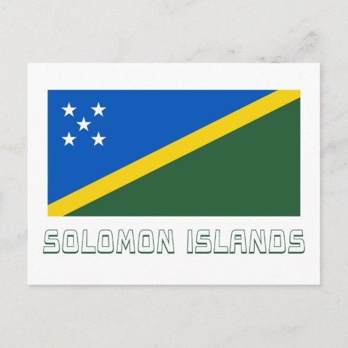 Solomon Islands Flag with Name Postcard