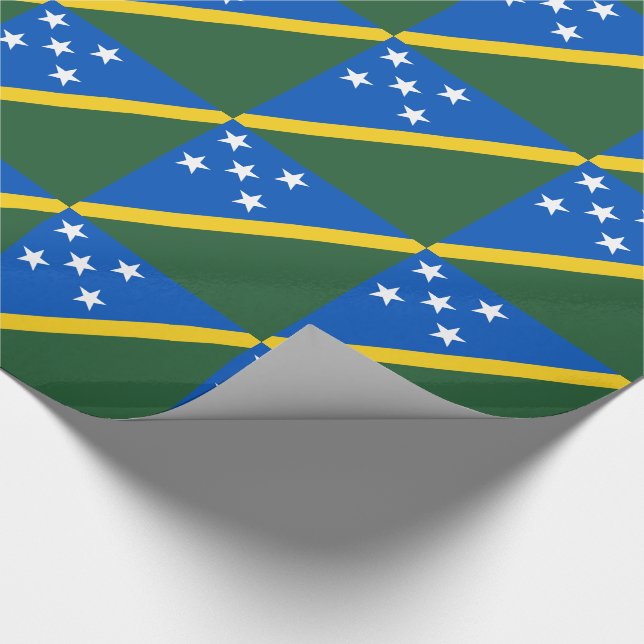 Solomon Islands Flag Wrapping Paper (Corner)