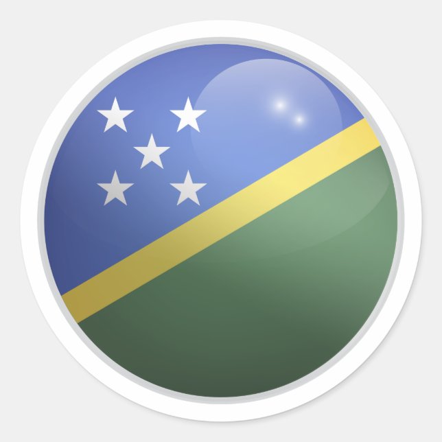Solomon Islands Glossy Circle Flag Classic Round Sticker (Front)
